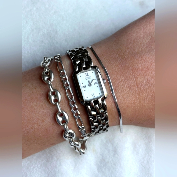 Citizen Accessories - Citizen Designer Silver Women's Watch with Bracelet Set